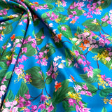 Turquoise Blue Floral  Bleeding Heart Flower "Osterly" Liberty Tana Lawn Cotton By the HALF YARD