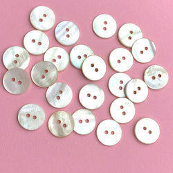 BULK DEAL White/Off-White Pearl Shell, 9/16" Iridescent 2-Hole MOP Button 14mm, Butterscotch Tiger Backs, 500 BUTTONS for $24.00 #LP-46-500