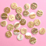 White/Off-White Pearl Shell, 9/16" Iridescent 2-Hole MOP Button 14mm, Pack of 50 for $6.00 #LP-46