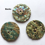 Re-Stocked, Greens & Blues Vivid Abalone Button 3/4"   #035