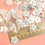White Flower Shell Buttons, 3/4", Quirky-Cute, Pack of 12 for $5.50 #LP-47