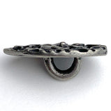 Re-Stocked, Silver Flower Drop w. Swirls Metal Button 3/4" Shank Back  #SWC-62