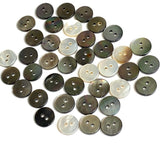 Color Mix, Gray to White Tiny Shiny Iridescent Shell, 10mm 3/8" Graphite, Pack of 100 Buttons   #LP-48