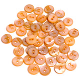 Wild Peaches/Feral Tigers Tiny Rustic 2-Hole Shell Buttons 3/8" / 10mm,  Pack of 160,  #LP-51