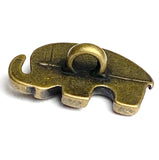 SALE, TEN FOR $6, Little Brass Elephant "Jaybo" Button 3/4" Metal, 20mm, Shank Back   #SWC-42
