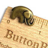Little Brass Elephant Button 3/4" Metal, Shank Back   #SWC-42