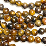 SALE Tiger-Eye Beads, Brown Mix, 8mm / 5/16", Strand of 45-48 Beads,  #LP-52