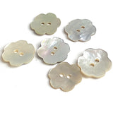 Flower-Shaped Moonrise Mother of Pearl Shell 5/8", Pack of TEN Buttons. 15mm   #LP-21