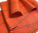 Orange/Yellow/Raisin Yarn-Dyed Stripe Vintage Kimono Silk Tsumugi from Japan By the Yard #108