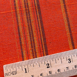 Orange/Yellow/Raisin Yarn-Dyed Stripe Vintage Kimono Silk Tsumugi from Japan By the Yard #108