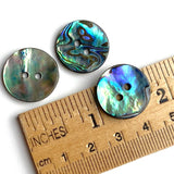Re-Stocked, Greens & Blues Vivid Abalone Button 3/4"   #035