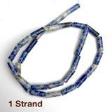 Blue Spot Jasper Gemstone Cylinder Tube Beads, 13mm x 4mm, Strand of 27-30 Beads  #LP-07
