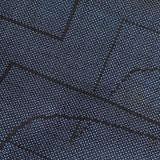 REMNANT 1.5 Yards, STIFF AND PAPERY Midnight Blue/Black Ikat, Crisp, from Japan #750