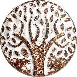 Tree of Life Rust/White 1" Metal Button #SWC-29