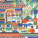 SALE Okinawa Traditions Bingata Chirimen Crepe Vintage Kimono Silk from Japan By the Yard #752
