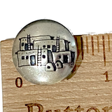 Vintage Sterling Silver Southwest Button Cover, 3/4", Pueblo  # MV 26