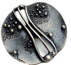 LAST ONES Artform Antique Silver Large Unusual Roundish Button, 1-3/8" #885