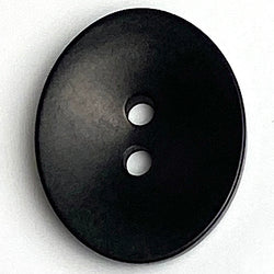 Black Oval 11/16" 2-Hole Button, Corozo / Tagua / Vegetable Ivory #SK-553