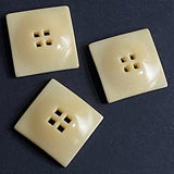Ivory Square Corozo/Tagua "Five Squares Flat Pillow" 4-Hole Button   3/4" / 18mm  #SK-528