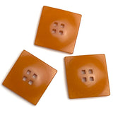 Dark Orange Square 9/16" Corozo Button, Five Squares Tagua Nut "Vegetable Ivory", 14mm   #SK-516