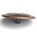 1" Copper/Black Mottled Antique Shank Back Metal Button #SWC-139