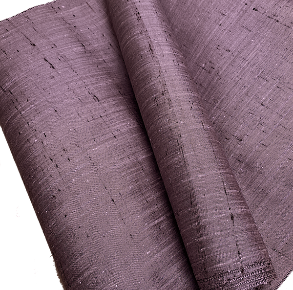 Amethyst Shooting Stars,Textural Slubby Dusty Purple Vintage Kimono Silk from Japan By the Yard   #129