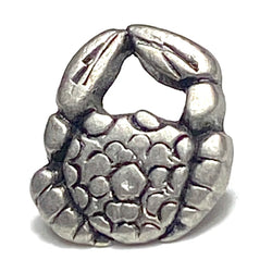 Crab Button, 3/8" Silver Metal Shank Back Tiny 11mm #FJ-27