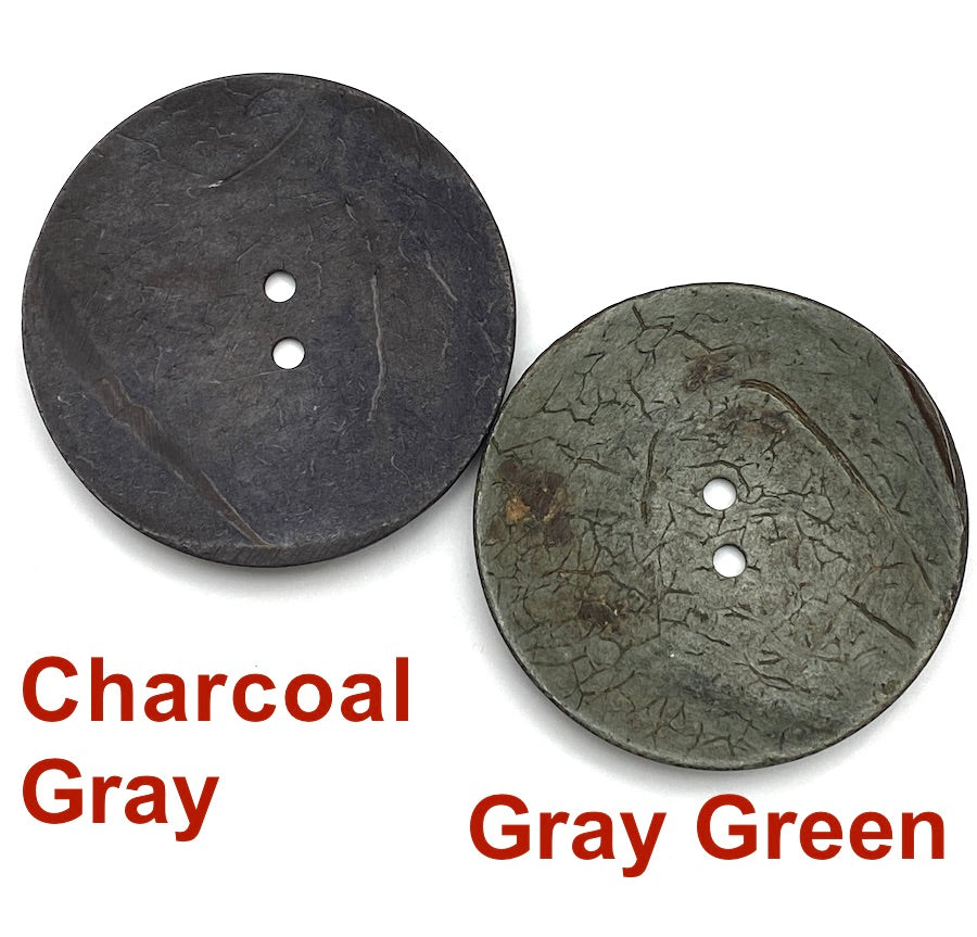 Neture Button SALE, Olive-Gray-Green Extra Large Scooped Coconut Button,