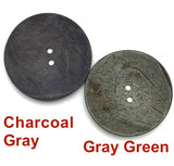 SALE Charcoal Gray Extra Large Scooped Coconut Button, "Rustica"  2-1/4"