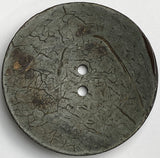 Gray Green Extra Large Scooped Coconut Button, "Rustica"  2-1/4"