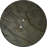 Gray Green Extra Large Scooped Coconut Button, "Rustica"  2-1/4"