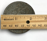 Gray Green Extra Large Scooped Coconut Button, "Rustica"  2-1/4"