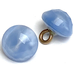 Periwinkle 'Moonstone' Glow, Light Blue Vintage Glass Buttons, Shank Back, 5/16"  #GL-363