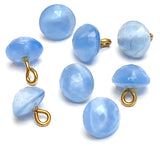 Periwinkle 'Moonstone' Glow, Light Blue Vintage Glass Buttons, Shank Back, 5/16"  #GL-363