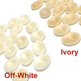 Off-White Oval 11/16" 2-Hole Button, Corozo / Tagua  #SK-562/Off-White