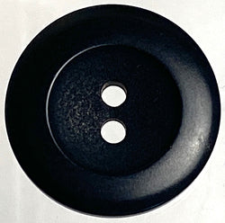 Black Satin 13/16" Corozo Tagua Raised Rim Round 2-Hole Button 20mm  #SK-461/Satin