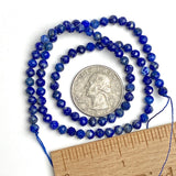 Lapis Beads, Round Faceted, 4-4.5mm, 15" Strand # L457