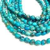 Tumbled Turquoise Small Nuggets, Hubei Beads 5-6mm, 16" Strand # L711