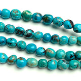 Tumbled Turquoise Small Nuggets, Hubei Beads 5-6mm, 16" Strand # L711