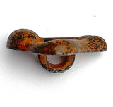 Running Low, Musical Note Button, Antique Rusty Brass Metal, Shank Back, 11/16". # SWC-75