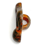 Running Low, Musical Note Button, Antique Rusty Brass Metal, Shank Back, 11/16". # SWC-75