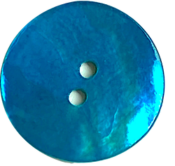 Re-Stocked Teal Blue Dark Bright Turquoise 7/8" Pearl Shell 23mm 2-hole Button, #476-D