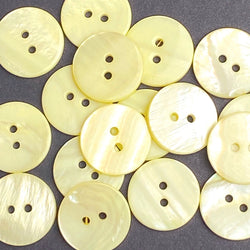 Pastel Yellow River Shell 11/16" Iridescent 2-hole, 18mm, Per Button, #SK-1796