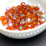 High-Sparkle Vintage Amber Faceted Glass or Crystal Beads, 3/8" / 10mm  #CL-14