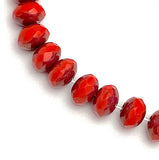 Coral Rondelle Beads, Bronzed Czech Glass, 3mm x 5mm, By the 4" Strand, # L-890