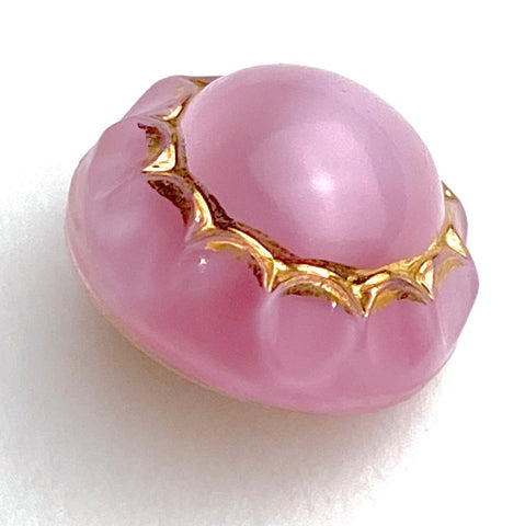 SALE Pink Moonglow Vintage Glass Button 9/16" Button #SC89