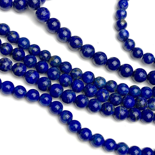 Lapis Lazuli Beads, Round 4mm, 15" Strand # L520