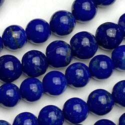 Lapis Lazuli Beads, Deep Royal Blues, Round 6mm, Approx. 60 Beads 1/4"  #LP-90