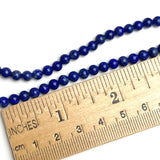 Lapis Lazuli Beads, Round 4mm, 15" Strand # L520