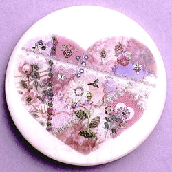 SALE Crazy Quilt Heart, Mother of Pearl Button, 1-3/8" #SC-1657/582 by Susan Clarke
